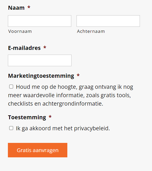 Voorbeeld van een goed contactformulier